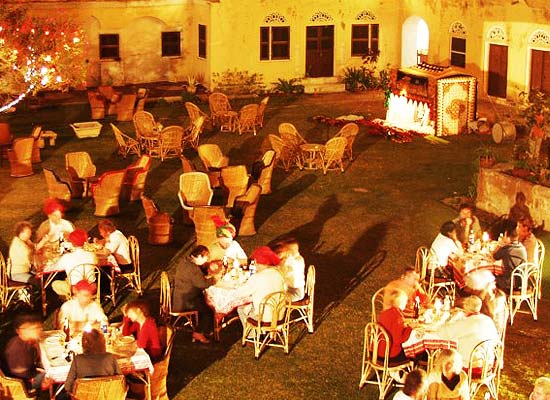 Open Air Dining Area of Pachewar Garh Tonk, Rajasthan