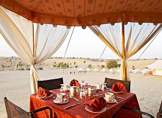 Manvar Desert Camp Jodhpur dining area view