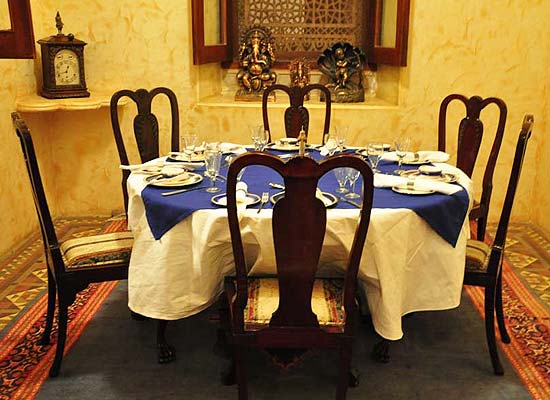 Dining Area at Raj Niwas Palace Dholpur, Rajasthan