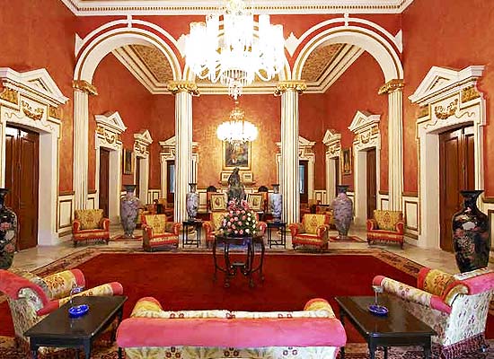 Hall at Raj Niwas Palace Dholpur, Rajasthan