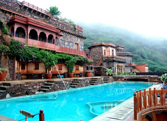 Neemrana Fort Palace alwar poolside