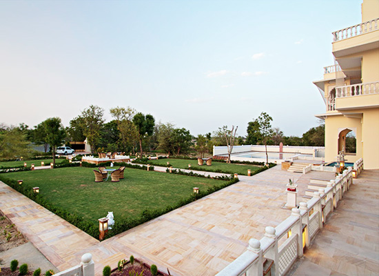 Garden area at Talai Bagh Palace Jaipur