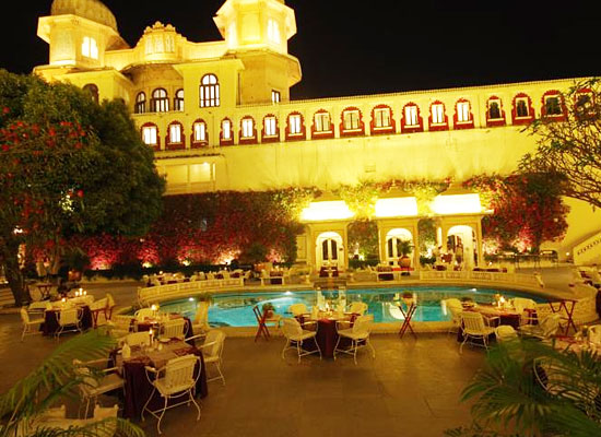 Open Air restaurant at Taj Fateh Prakash Palace Udaipur