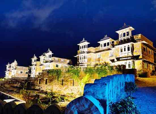 Outside night View of The Amargarh Resort Udaipur