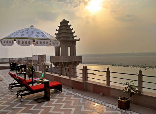 BrijRama Palace Varanasi Lake View Sitting Area